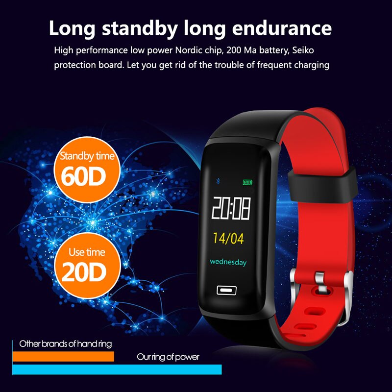 Smartwatch SHELI IP67 Wodoodporny - Ciśnienie Krwi, Tętno, Krokomierz Sportowa Opaska