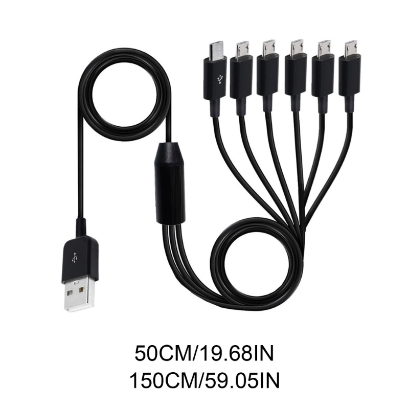 Usb 2.0 Type Een Mannelijk Naar 6 Micro Usb/Type C Mannelijke Splitter Y Data Sync Lading Connector Adapter Kabel 0.5M/1.5M