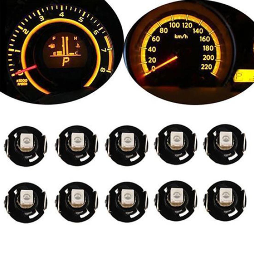 Adeeing 10 stk  t4.2 5050 smd 12v led pære bil instrument dashbord meter panel lys lamper hvit blå rød gul grønn