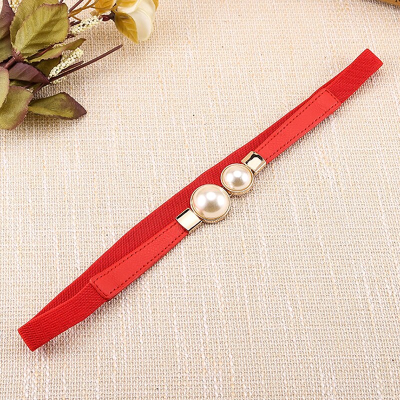 Women Ladies Elastic Bow Wide/Thin Stretch Wrap Buckle Waistband Waist Belt Band Ladies Leaf Belt: 6