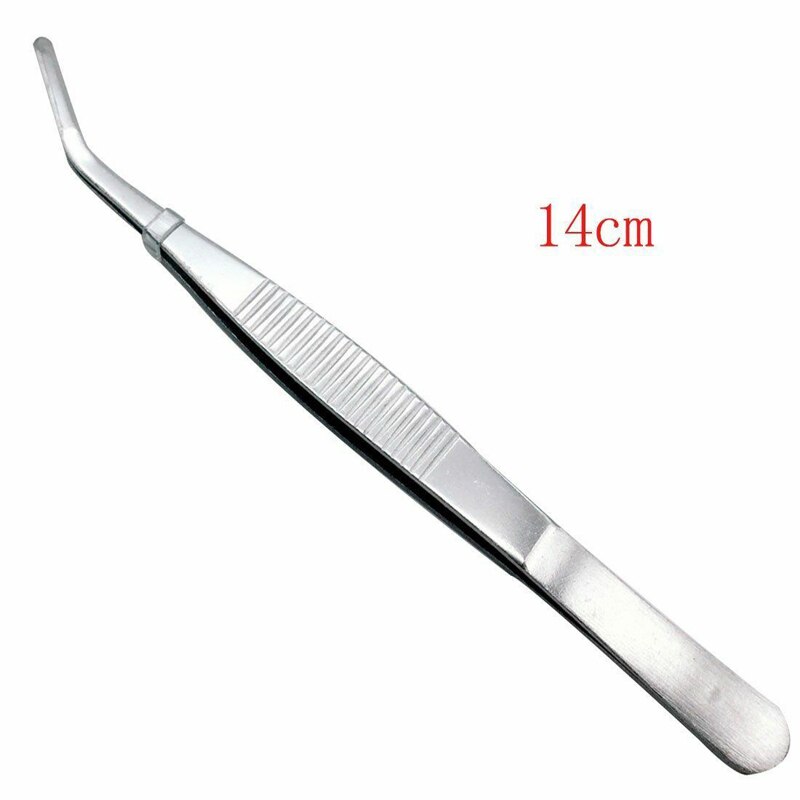 Flere typer kokken plating pincet præsentation rustfrit stål tang køkken tilbehør bbq grill mad klip: Albue 14cm