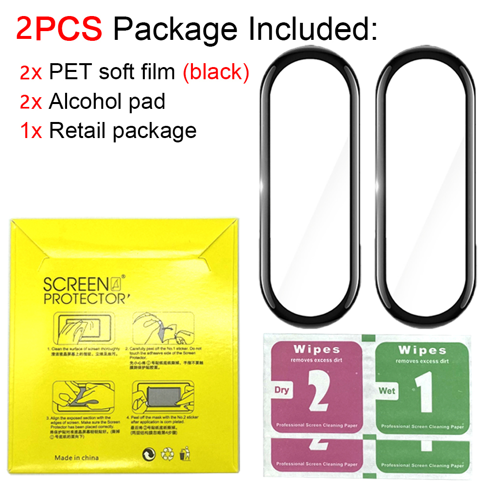 Cristal Protector 3D para Xiaomi Mi Band 4, 5, 6, Protector de pantalla para reloj inteligente xiaomi Mi Band 5, 6 y 4, película suave: 2 pcs / For Mi Band 4