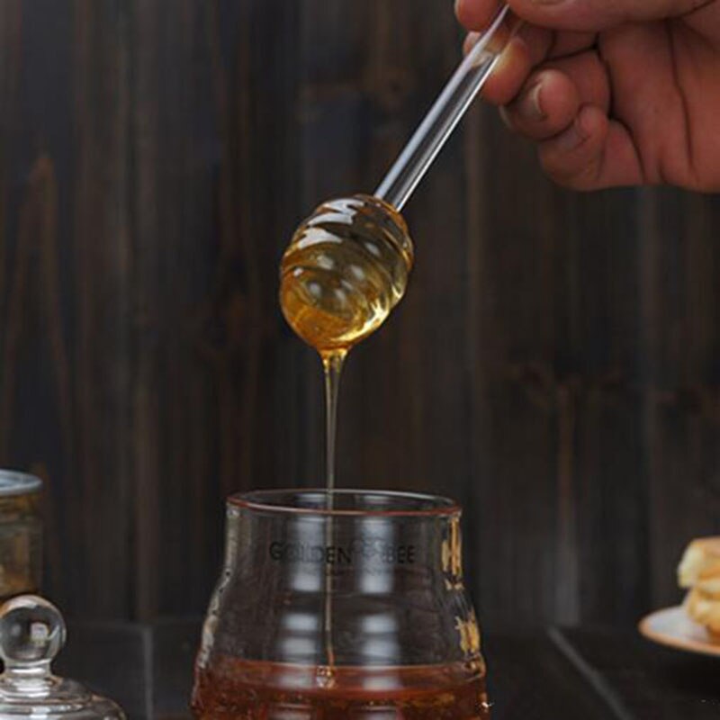 Honning ske glas honning krukke dykkerpind lang håndtag køkken gadget holdbart køkken honning værktøjer