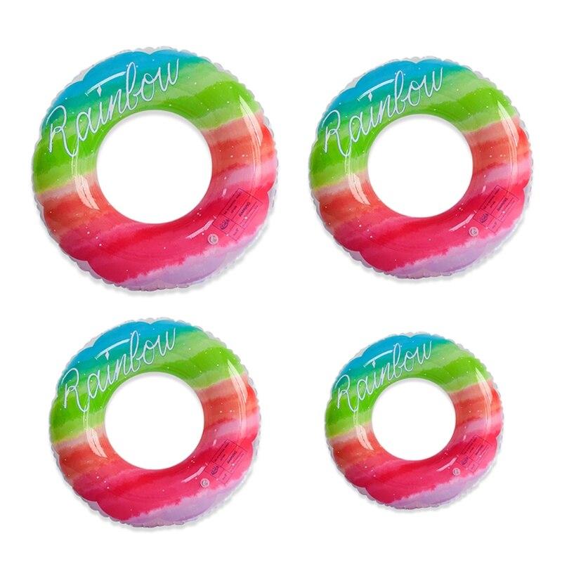 Inflatable Rainbow Swimming Circle PVC Underarm Ring For Swimming Pool Float Summer Party Beach Accessory