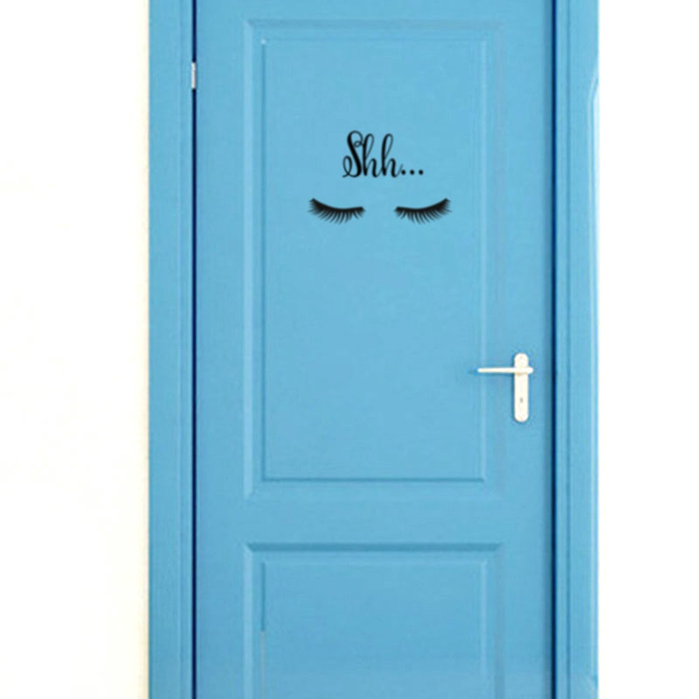 Adesivo de parede removível para cílios, 2 peças, faça você mesmo, estampa de cílios, para meninas, quarto, porta, sofá, decoração de casa, arte, decalque mural