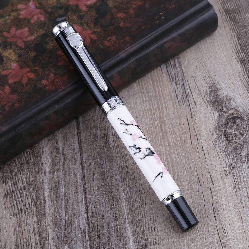 Plum Blossom Pattern Fountain Pen Medium Nib 0.5mm Business Supplies For School Student Fountain Pen