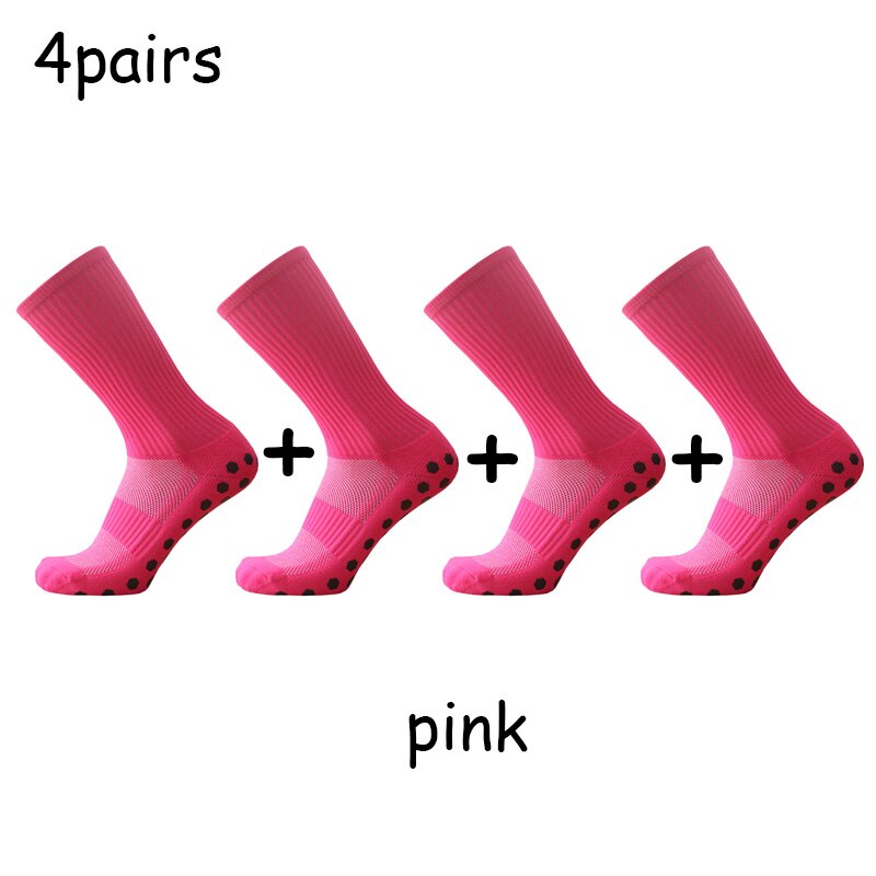 Football Socks Hexagonal Non-slip Silicone Sole Compression and Breathable Football Socks: pink