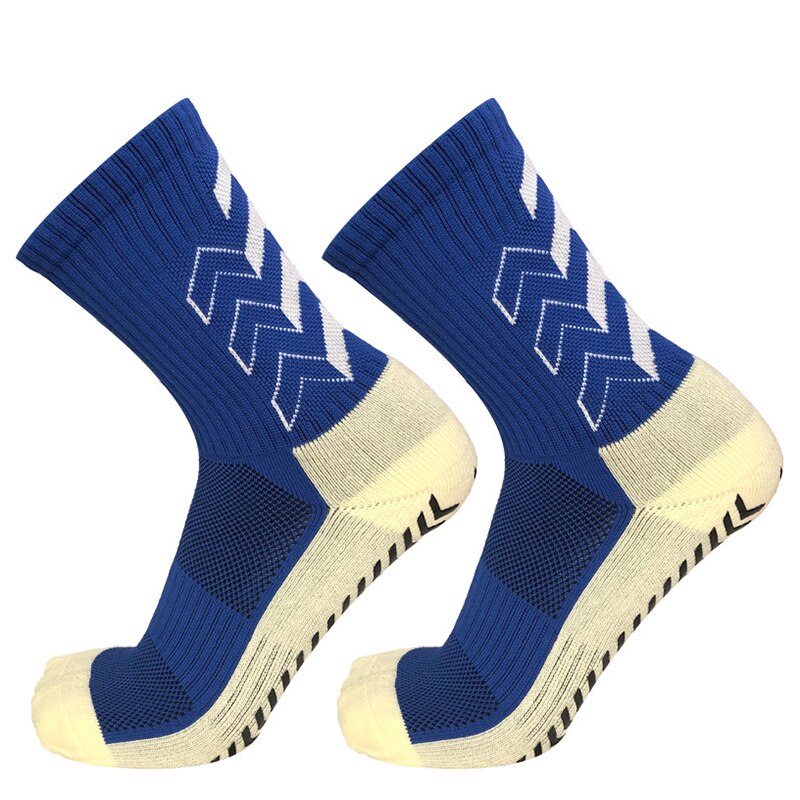 Men Women Arrow Soccer Socks Silicone Non-slip Grip Football Socks: blue
