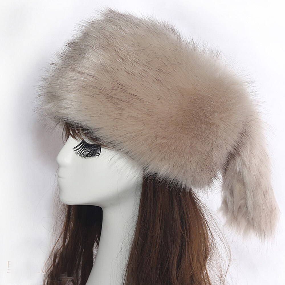 Vrouwen Hoeden In Winter Thicken Warm Faux Vos Bontmuts Russische Outdoor Ski Cap Mode Zachte Comfortabele Casual Herfst Winter hoed: Khaki Fox