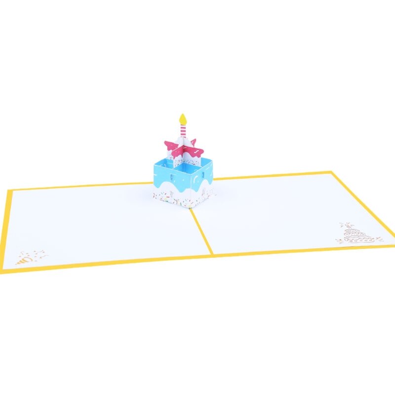 3D Pop-Up Greeting Card for Happy Birthday Cake Box Balloon Wedding Party D08D