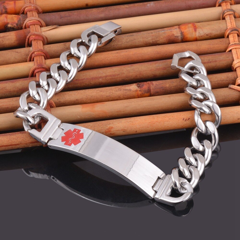316l op maat gegraveerde armbanden met schakelketting, sieraden, gratis gegraveerde informatie, herensieraden