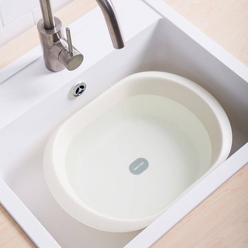 Household Cute Rectangular Runway Washbasin Thick and Sturdy Footbath Wash Vegetables Fruit Cleaning Basin Bathroom Laundry Tub