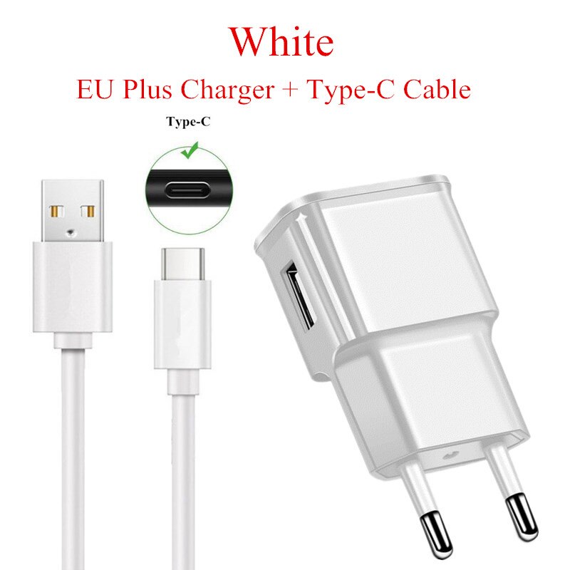 Eu-stekker usb-lader type c-wandadapter mobiele telefoon microdata-opladen voor nokia 2.1 3.1 5.1 6.1 plus 8 sirocco 9 5 6 opladen: Type c wit