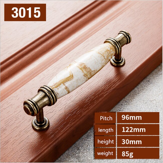 Ceramic Handles for Kitchen Cupboards Cabinet Door knobs Drawer Pulls Antique Furniture Handles Marble Vein Knobs and Handles: 3015-96mm