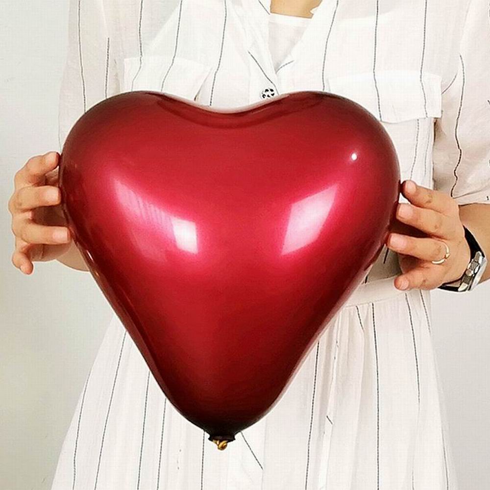 20Pcs 10Inch Dubbele Laag Bordeaux Rood Paars Ballonnen Ruby Rood Hart Helium Globos Bruiloft Decoratie Valentijnsdag dag