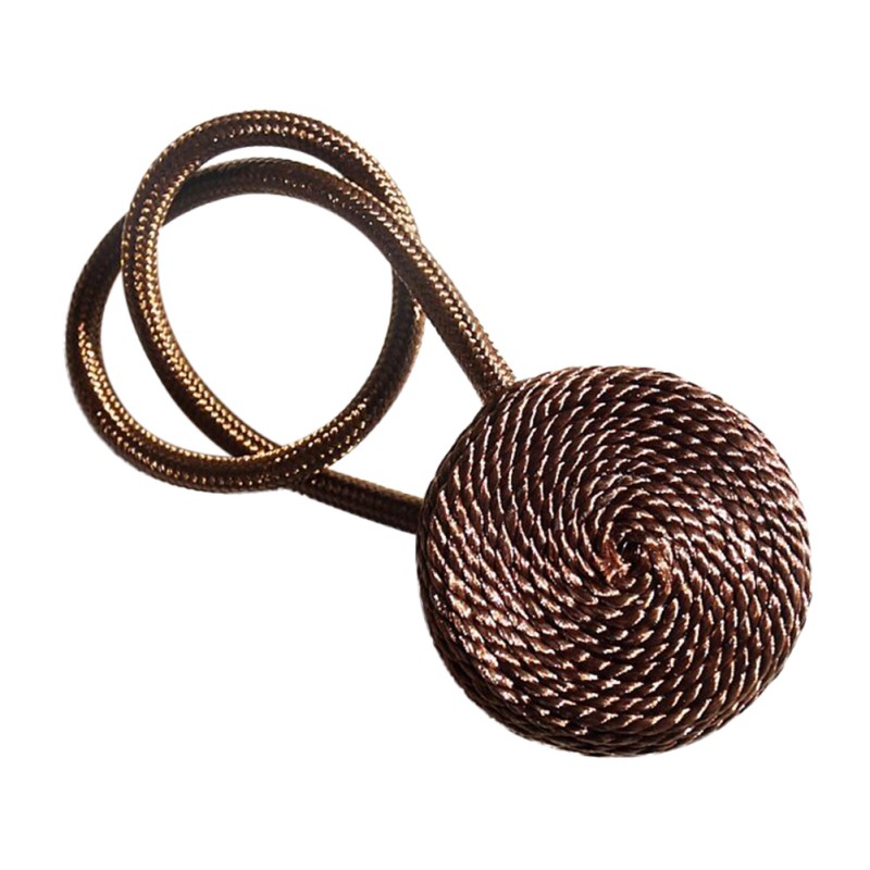 Magneter til gardinholder fangster gardin tilbehør tieback europa stil kort flettet rund magnet magnetisk: Mørkebrun