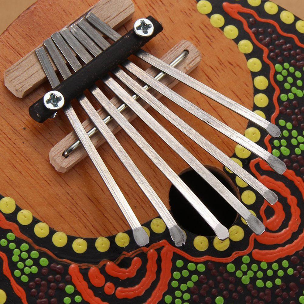 Piano Kalimba peint en coquille de noix de coco, 7 touches, Instrument de musique, jouet pour enfants, pour débutants