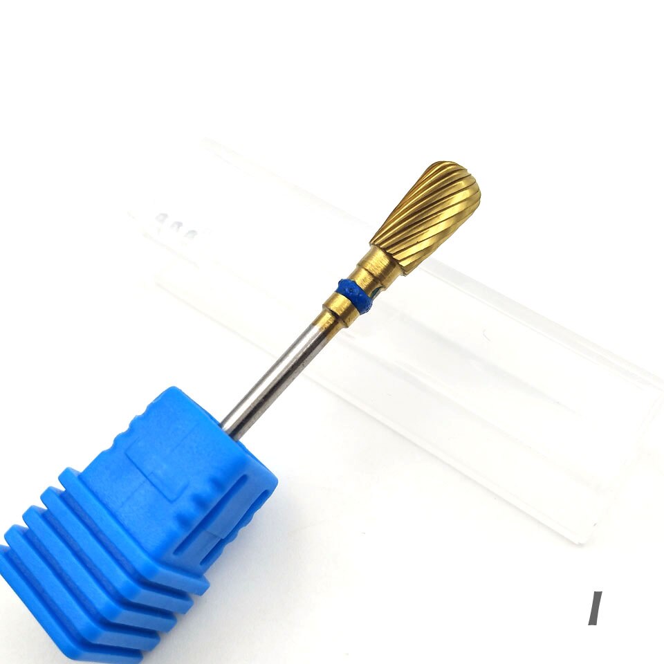 HYTOOS 9 tipos de brocas de carburo de tungsteno dorado, brocas rotativas para manicura, herramientas para uña accesorios, Cutter-HY10 de fresado