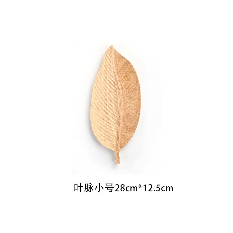 Walnut, oak whole wood plate original handmade leaf plate home snack plate fruit plate Japanese wooden tray tea tray: oak 28x12.5cm