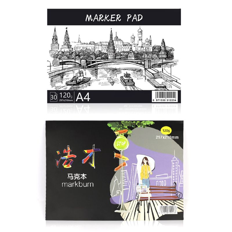 A3/A4/B5 Drawing Paper Pad Notebook Sketch Book for Marker Art Paiting Diary Student 30 Sheets: A4