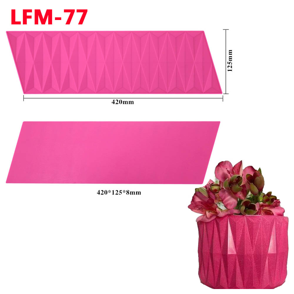 3D Origami Silicone Cake Lace Mold Fondant Moulds Cake Decorating Tool Border Decoration Lace Mold kitchen Bakeware: Dark Khaki
