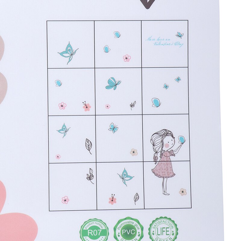 Flyvende sommerfugl pige wallstickers soveværelse pigeværelse boligindretning kunst tegneserie klistermærker børneværelse tapet