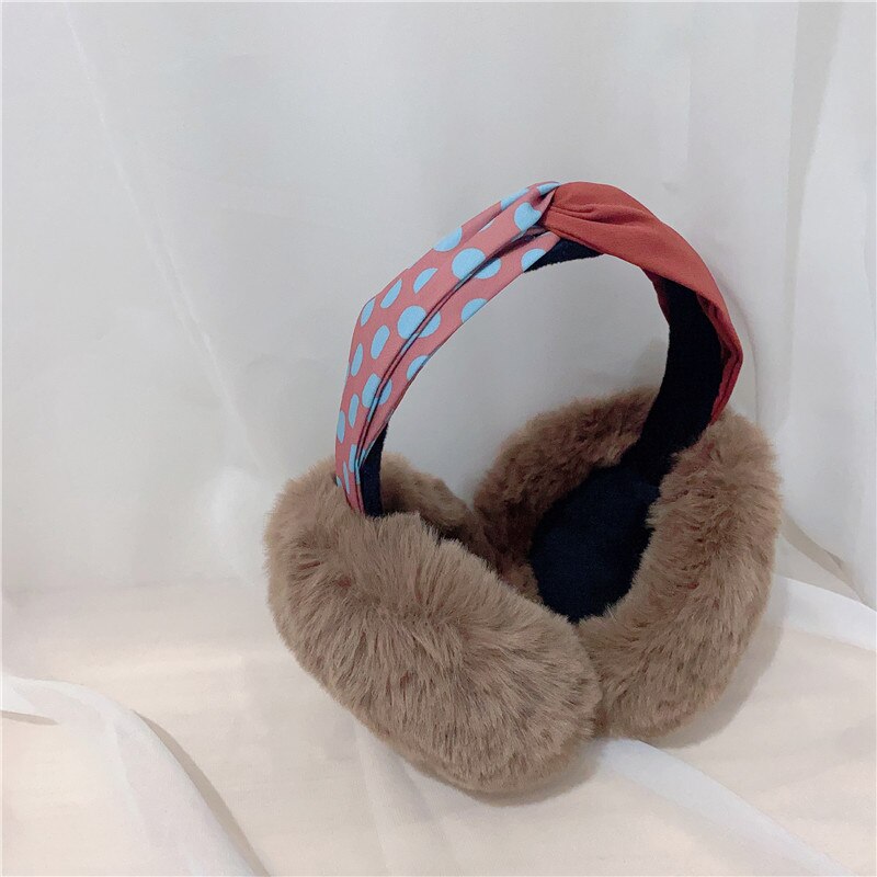 Women's earmuffscute polkadot crossover warmths... Grandado