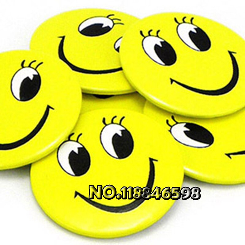 Smiley Open Ogen Fun Kids Leuke Ober 100 Stks/partij Glimlach Gezicht Badges Pin Op Knop Broochs