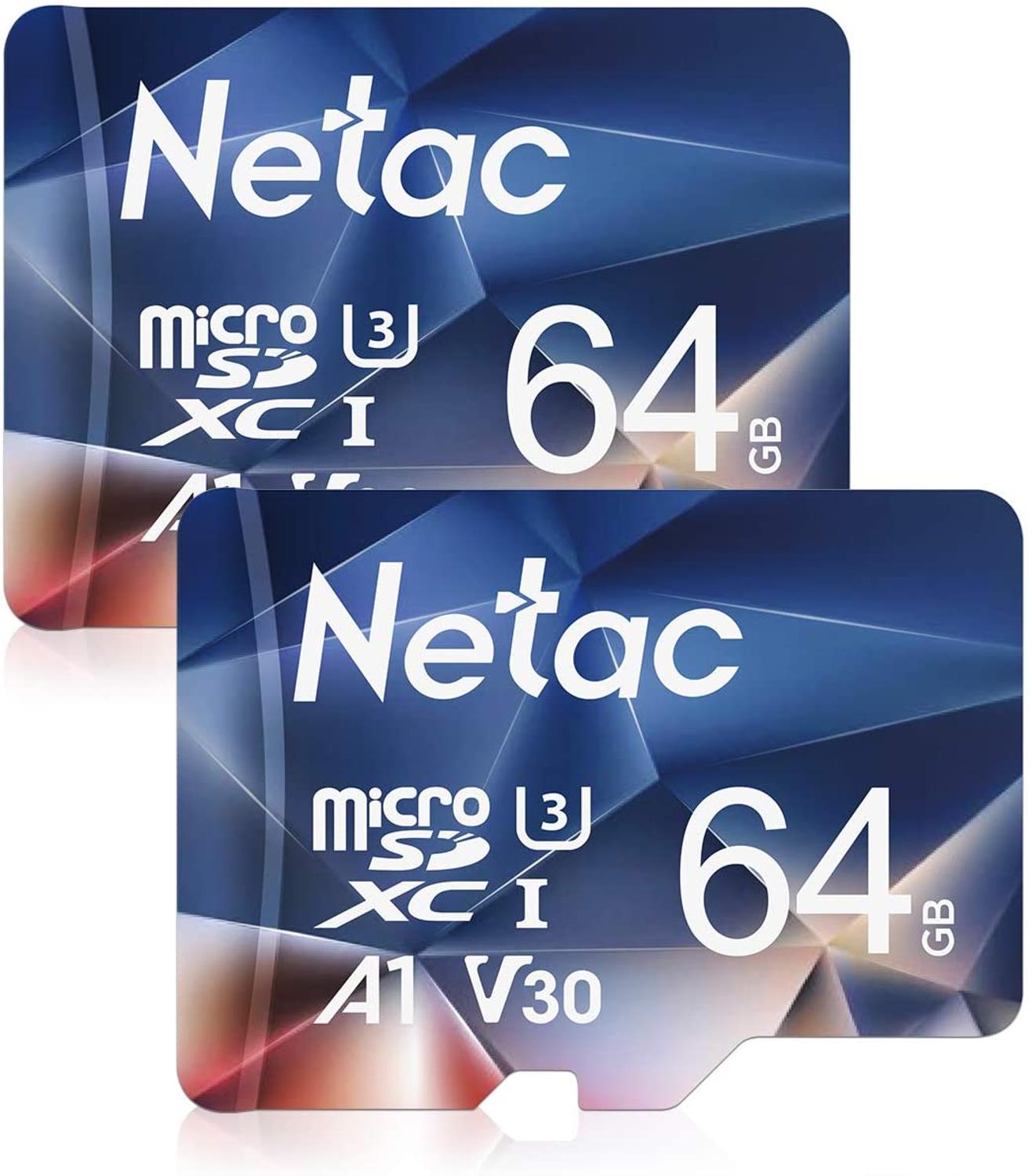 Netac Micro SD Card Memory Card Class10 TF Card 128GB 32GB 64GB 256GB 16GB 512GB Max 100Mb/s SD/TF Flash Card for phone and PC: 64GB 2PC