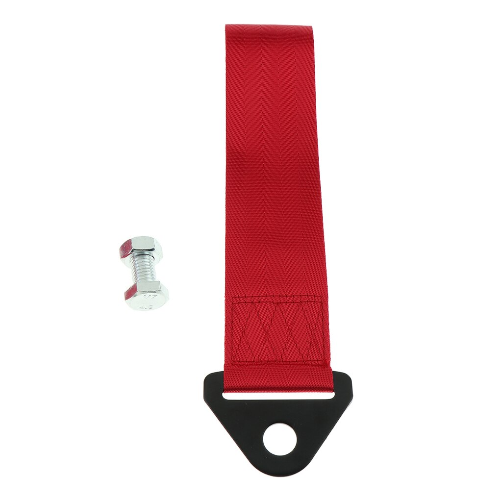 Car Truck 2 Ton Tow Towing Strap Rope Loop with Bolt Hook Heavy Duty Red