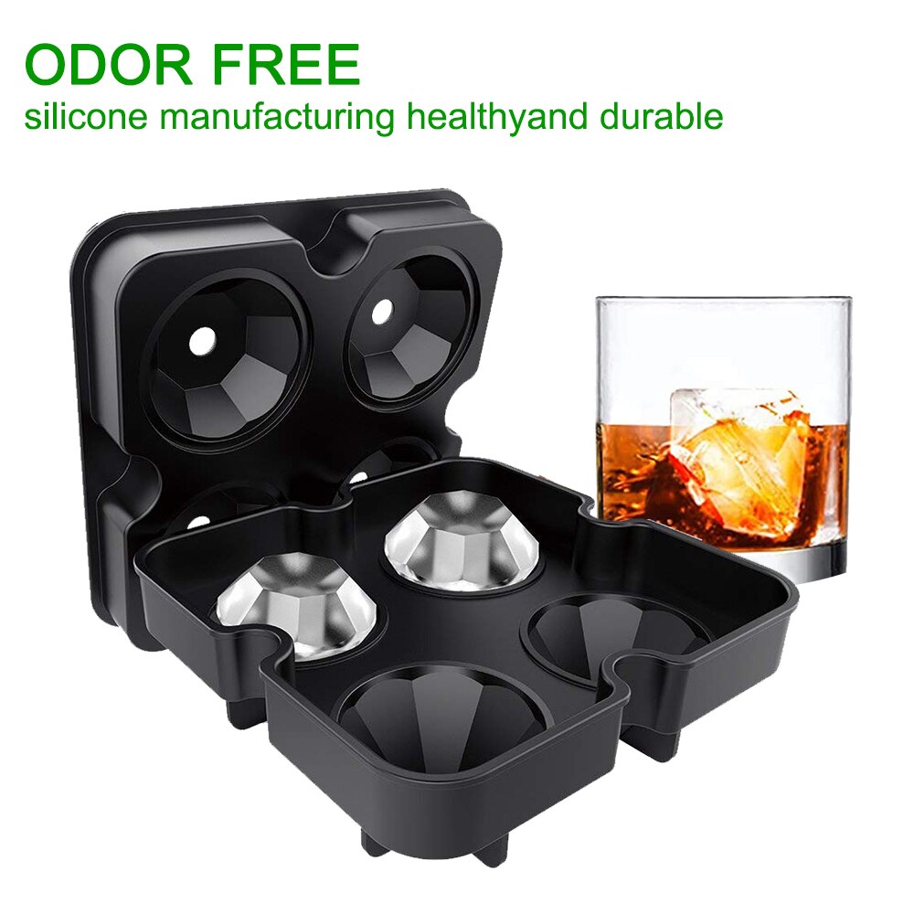 Silicone Diamond Ice Cube Tray Reusable Ice Cubes Maker Diamond Shaped Ice Cream Moulds Whiskey Wine Cocktail Bar Party Tools