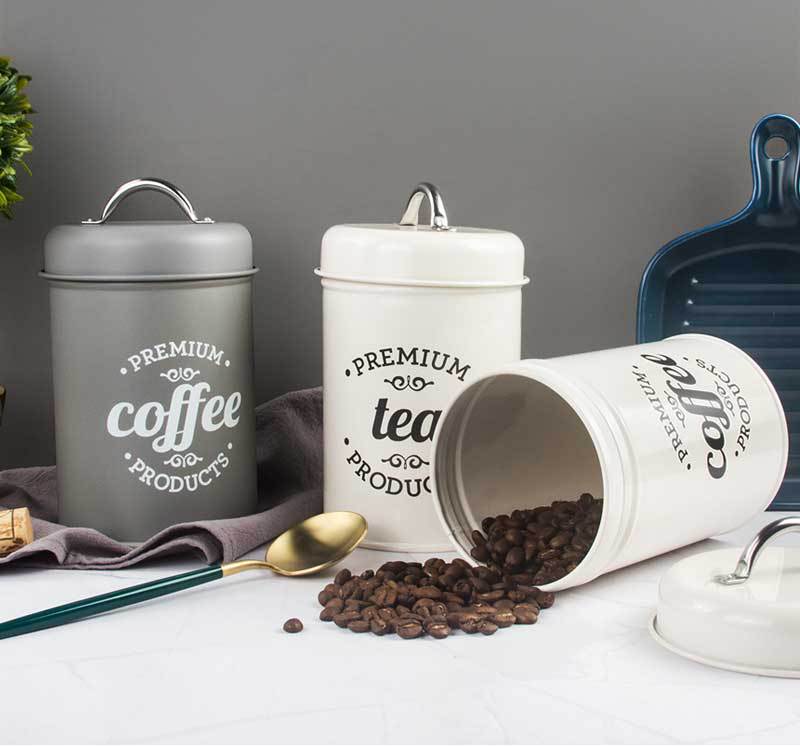 Europese stijl verzegelde blikken thee containers wind snoepdoos masker poeder blikken vochtbestendig met afdichtingsring sotck koffieboon suiker