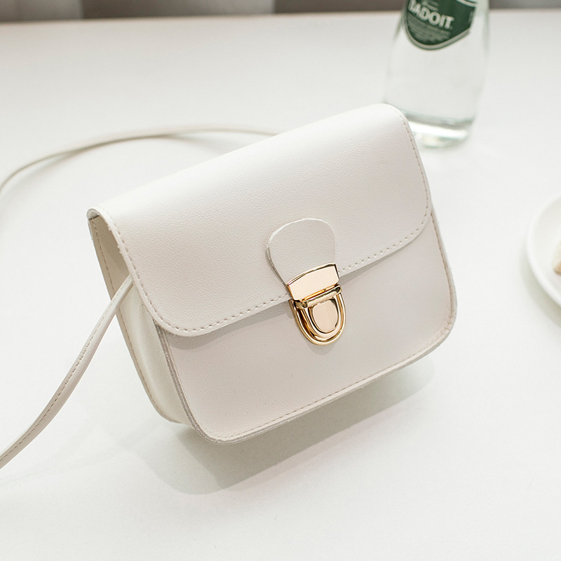 Ladies Messenger Bags Cheap Hasp PU Leather Small Shoulder Bags Women Crossbody Bag For Girl Brand Handbags 102: White