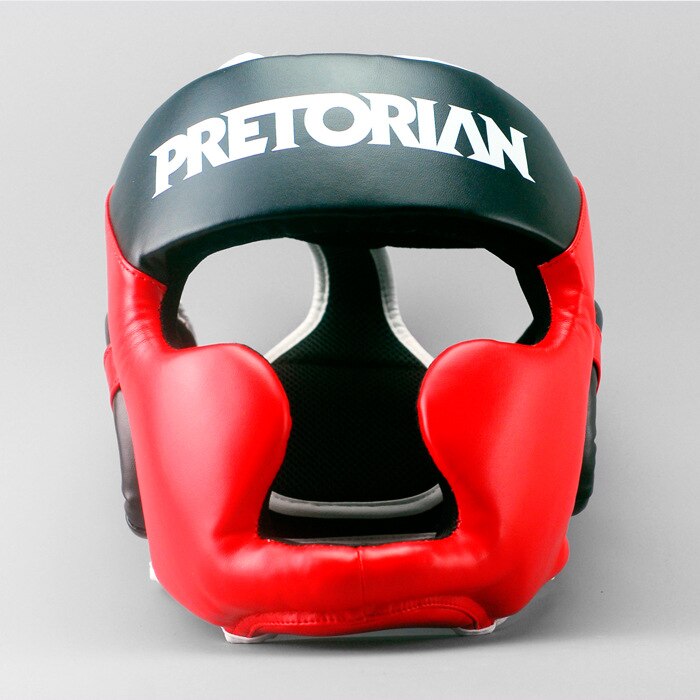 Pretorian 2 farver boksehjelm mma muay thai kick head protection sparring hovedbeklædning: Rød / M