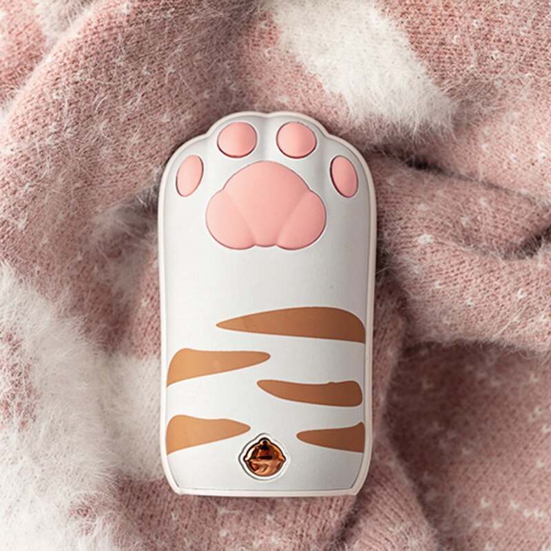 Aquecedor de mão da garra do gato, banco de potência do uso duplo, bolso portátil bonito mini para amantes da menina, aquecedor do bebê