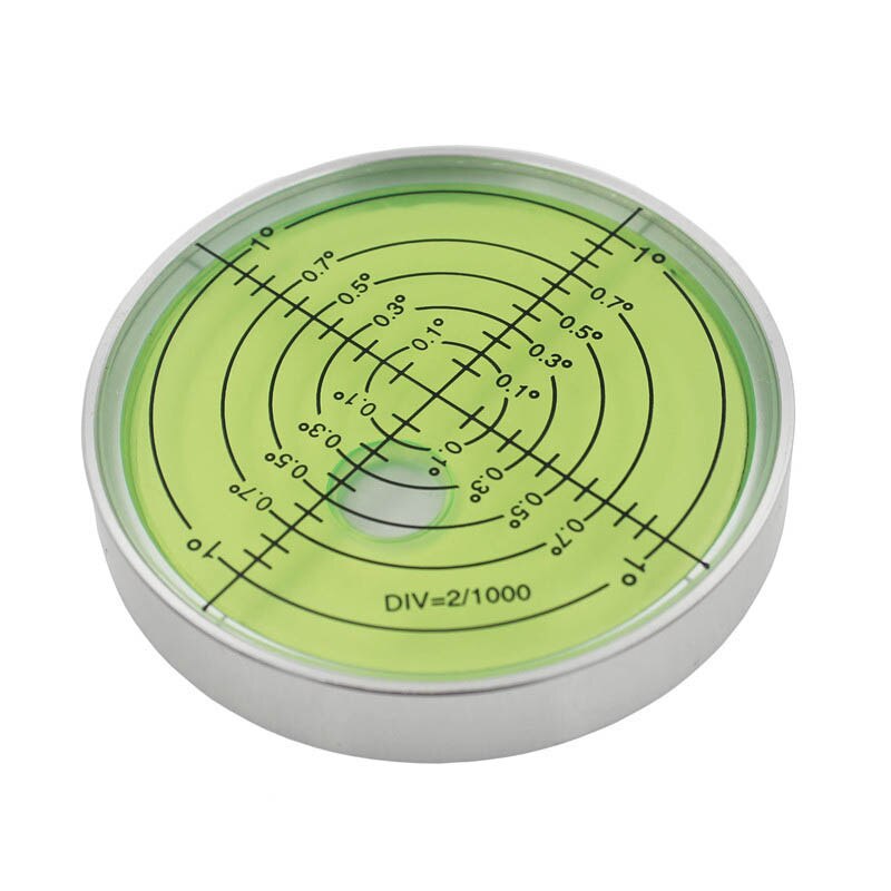 HACCURY Big Round Circular Level Bubble with Magnetic White Shell Green liquid Diameter 60mm Hight 10mm