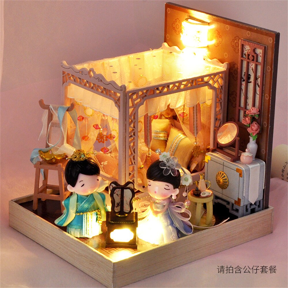 Architectural Model of An Antique Cottage Handmade Diy Chinese Style Small House Mini Assembled House Toys