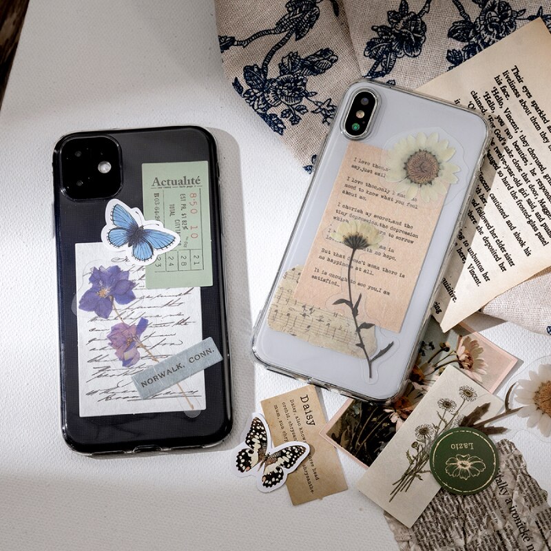 15 kpl aikakeräys paperikortti scrapbooking/korttien teko/journaling projekti diy retro puhelimen ripustin reikäkorteilla