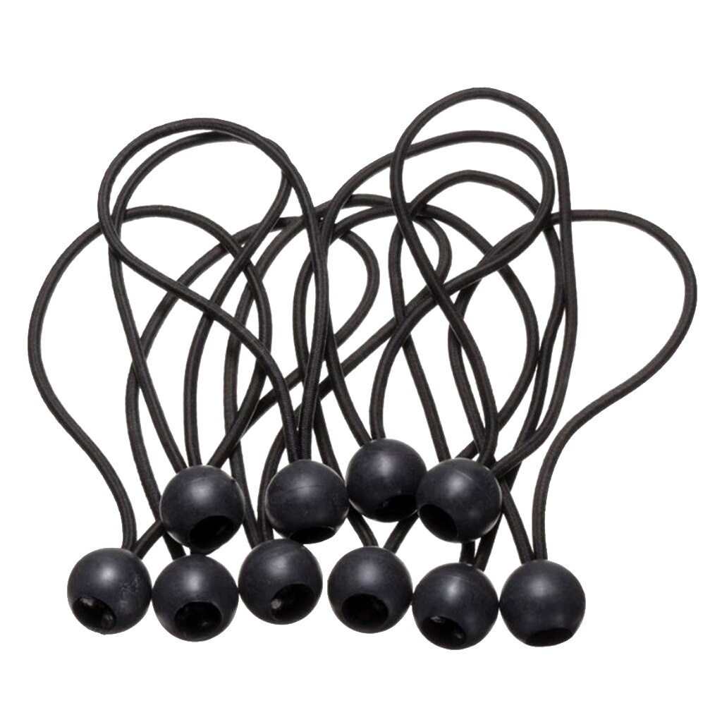 10 stk hårdt telt fix snore sort ball bungee loop strop elastisk presenning baldakin holder wire