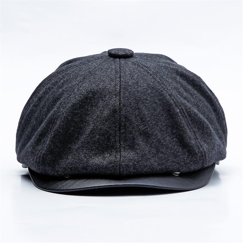 Jamont Winter Thicken Earflaps Newsboy Caps Men Warm Plus Velvet Octagonal Hat Male Detective Hats Painter Caps Visors Chapeau: Dark Grey / Fitted 60cm