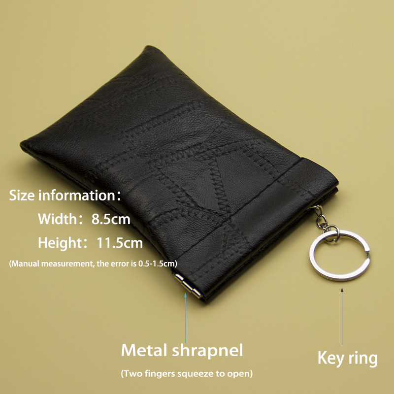 Men&#39;s and Women&#39;s Ring Hanging Waist Key Bag Coin Small Storage Bag PU Leather Card Bag Novelty Coin Purse