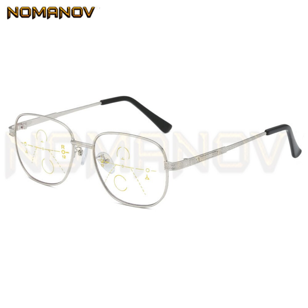 Ultralichte, volledig omrande, ronde retro leesbril voor dames en heren met progressieve multifocus, voeg 75 100 125 150 175 200 to 400 toe