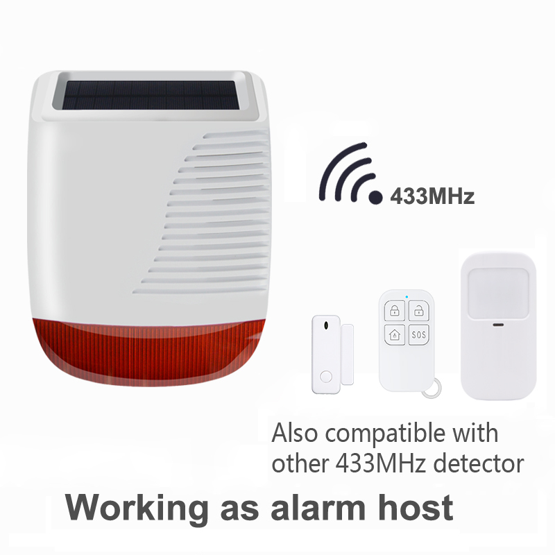 Taiboan 433MHz drahtlose Solar- Strobe Sirene wasserdichte Alarm Horn für Tuya PG103 G30 G50 Heimat Einbrecher Wifi GSM Alarmsystem