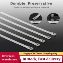 100PCS Multi-Purpose Locking Cable Metal Zip Ties Stainless Steel Cable twist Ties Locking Metal Zip-Exhaust Wrap Coated