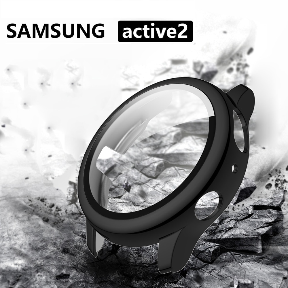 active 2 watch case for samsung galaxy watch active 2 40mm 44mm Screen Protector 9H Tempered glass Plated PC case for active2