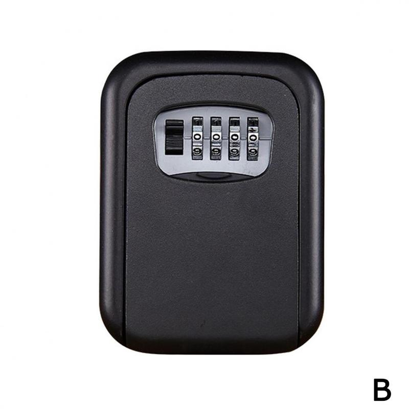 Key Lock Box Wall Mounted Aluminum Alloy Key Safe Box Weatherproof 4 Digital Combination Key Storage Lock Box Indoor Outdoor: B