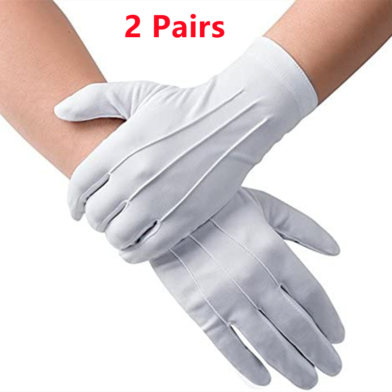 4 paar weiße baumwollhandschuhe für herren, formelle smokinghandschuhe, uniformhandschuhe, ehrengarde-handschuhe, paradehandschuhe, zeremonienhandschuhe, kostümhandschuhe, cosplay-handschuhe, münz- und schmuckhandschuhe, butlerhandschuhe: Default Title