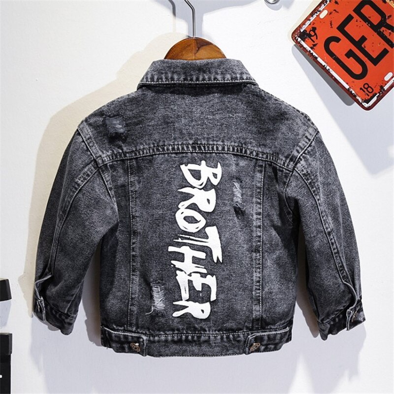 Denim Jassen Jongens Kleding Motorfiets Jas Denim Lange Mouw Kleding Jeans Jassen Kids Windbreaker Brief Jassen