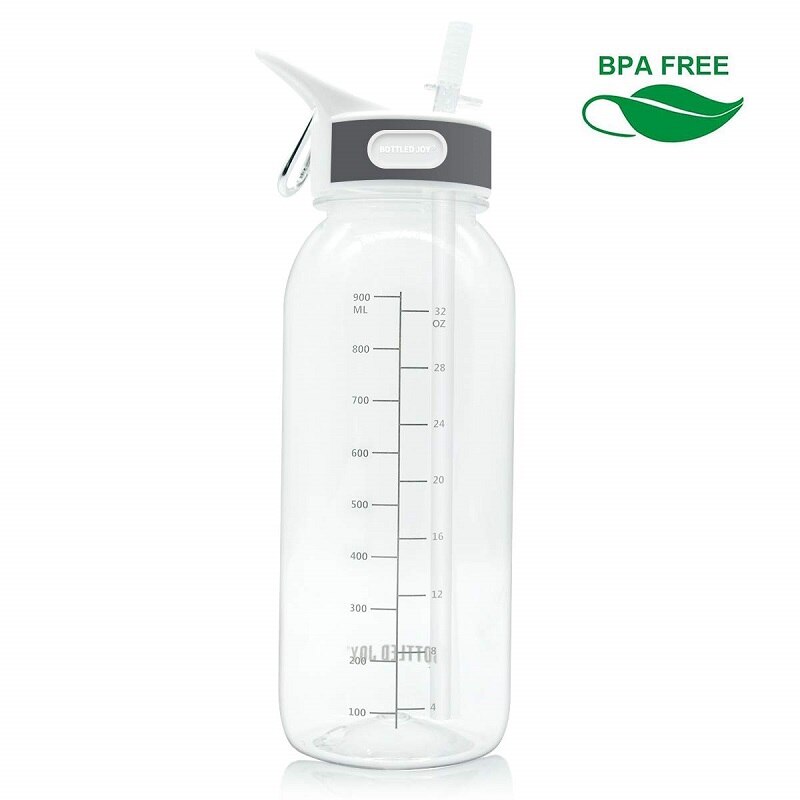 Flaschen- Freude 0.7L wasser flasche mit strohhalm trinken Tritan bpa frei freundlicher wasser Filter flaschen freundlicher Griff mein Fitnessstudio Kunststoff flasche: klar 1L