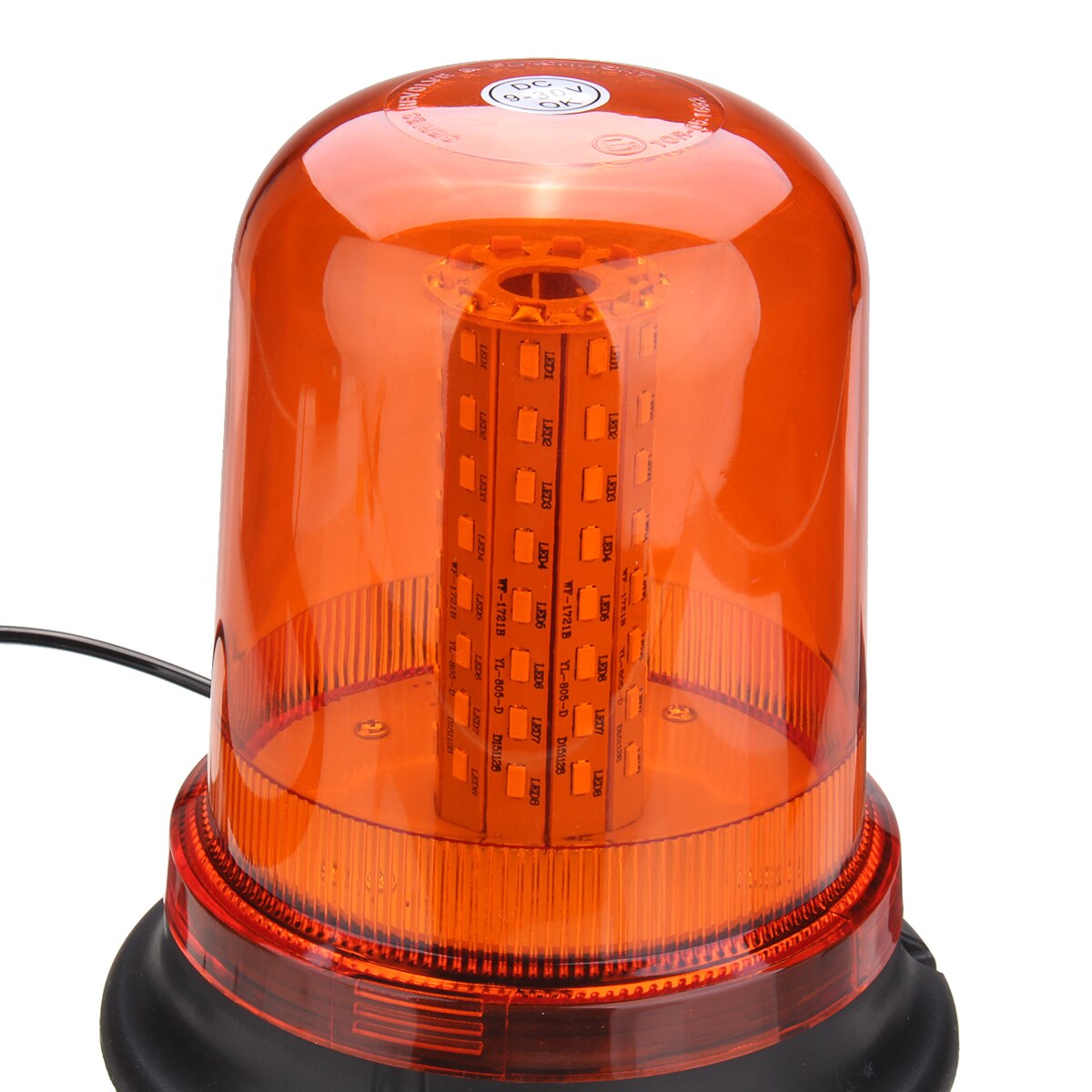 80 LED Magnetic Mount Rotating Flashing Amber Dome Beacon Recovery Warning Light Roadway Safety